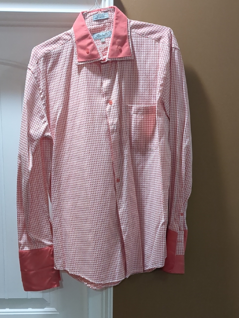Fratello Men's Coral Patterned Long-Sleeve Shirt